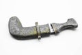 Vintage dagger and sheath on white background