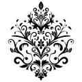 Vintage damask baroque ornament with floral retro antique style. Acanthus pattern element wedding decoration