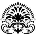 Vintage damask baroque ornament with floral retro antique style. Acanthus pattern foliage swirl design element wedding decoration