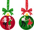 Vintage dancers Christmas decorations