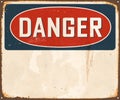 Vintage Danger metal sign with room for text or graphics. Royalty Free Stock Photo