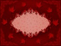 Vintage dark red baroque style frame with maple leaves Royalty Free Stock Photo