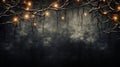 Vintage dark wall for Halloween background, spooky gloomy decorations