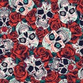 Vintage Day of Dead seamless pattern Royalty Free Stock Photo