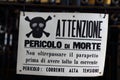 Italian danger sign Royalty Free Stock Photo