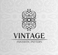 Vintage decor label ornament background emblem