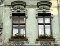 Vintage decorated facade in Brasov Romania