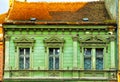 Vintage decorated facade in Brasov Romania