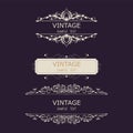 Vintage Decorations Elements. Flourishes Calligraphic Ornaments and Frames. Retro Style Design Collection for Invitations, Banners Royalty Free Stock Photo