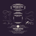 Vintage Decorations Elements and Frames. Retro Style Design New Collection for Invitations, Banners, Posters, Placards, Badges