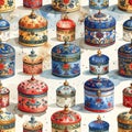 Vintage Decorative Boxes Collection Royalty Free Stock Photo
