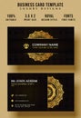 Vintage Decorative Business card template with golden mandala