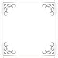 Vintage decorative corners. Page dividrs, Scroll filigree flourish elements. Vector.