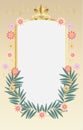 Vintage decorative floral frame for Jewish Holiday Passover, Shavuot, Rosh Hashanah, Purim, Sukkot greeting card decoration