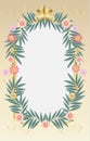 Vintage decorative floral frame for Jewish Holiday Passover, Shavuot, Rosh Hashanah, Purim, Sukkot greeting card decoration