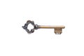 Vintage decorative key on white, no people Royalty Free Stock Photo