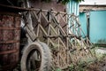 Vintage decorative old iron harrow