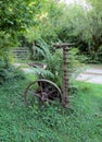 Vintage decorative old iron harrow