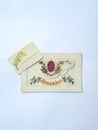 Vintage decorative silk embroidered postcard