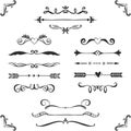 Vintage decorative text dividers collection. Hand drawn vector Royalty Free Stock Photo