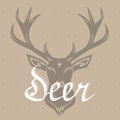 Vintage deer label with lettering.