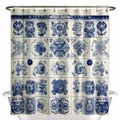 Vintage Delft Tile Curtain On White Background