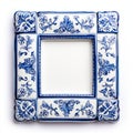 Vintage Delft Tile Photo Frame - Blue And Creamy White