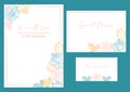 Vintage delicate greeting invitation card template design with flowers