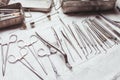 Vintage dental instruments Royalty Free Stock Photo