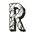 Vintage desert design letter R concept