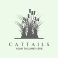 vintage design cattails logo icon illustration creative Royalty Free Stock Photo