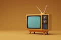 Vintage design 3D rendering of a classic television TV