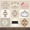 Vintage design elements vector images collections Royalty Free Stock Photo