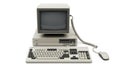 Vintage desktop computer system isolated on white background Royalty Free Stock Photo