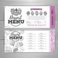 Vintage dessert menu design