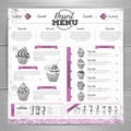 Vintage dessert menu design.