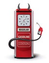 Vintage devils red gasoline pump. Creative