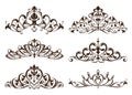 Vintage diadems and tiars with patterned ornaments