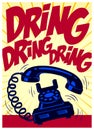 Vintage dial phone ringing loudly pop art comics style vector illustration