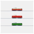 Vintage diesel locomotives. Side view Royalty Free Stock Photo