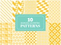 Vintage different vector seamless patterns. Royalty Free Stock Photo