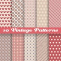 Vintage different vector seamless patterns Royalty Free Stock Photo