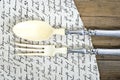 Vintage Dining Cutlery And Old Letter Royalty Free Stock Photo