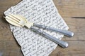 Vintage Dining Cutlery On Wood Royalty Free Stock Photo