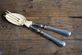 Vintage Dining Cutlery On Wood Royalty Free Stock Photo