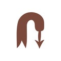 Vintage direction arrow. Retro navigation icon, old simple cursor banner, retro target and navigation pictogram. Vector