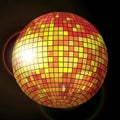 Vintage disco ball on dark background, Vector illustration Royalty Free Stock Photo