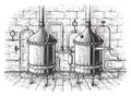 Vintage distillation apparatus sketch. Moonshining vector illustration Royalty Free Stock Photo