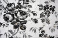 Vintage Distressed Black and White Floral Wallpaper Background Royalty Free Stock Photo