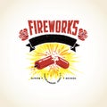 Vintage Distressed Fireworks Logo Seal Banner